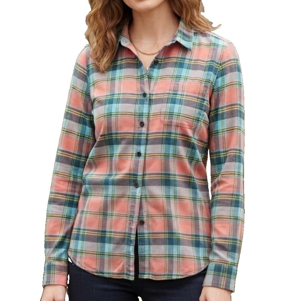 LL Bean‎ Bean Flex All-Season Long Sleeve Button Up Flannel Shirt MEDIUM